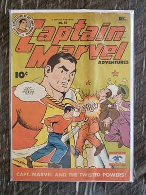 Captain Marvel Adventures #50 Sivana App Golden Age Fawcett Comics 1945 VG-FN