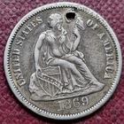 1869 S Seated Liberty Dime 10c Better Grade XF Details #94369