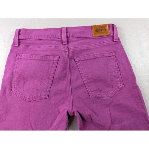 Fossil Denim Skinny Jeans Womens Purple Mid Rise Ankle Long Live Vintage Size 26 - Picture 4 of 10