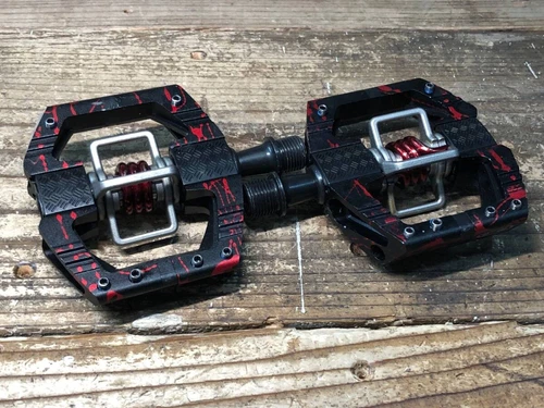 Crank Brothers Mallet E LS Splatter Edition Clipless Pedals Black Red Used