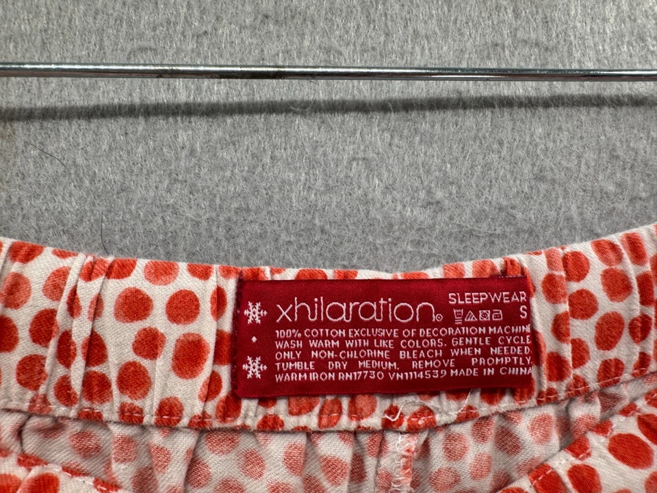 Vtg Xhilaration Pajama Pants Womens Size Small Orange White Flannel Low Rise Y2K - Image 4 of 4