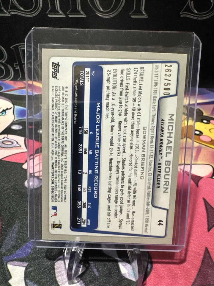 Michael Bourn 2012 Bowman #44 Blue #/500 - Image 2 of 4