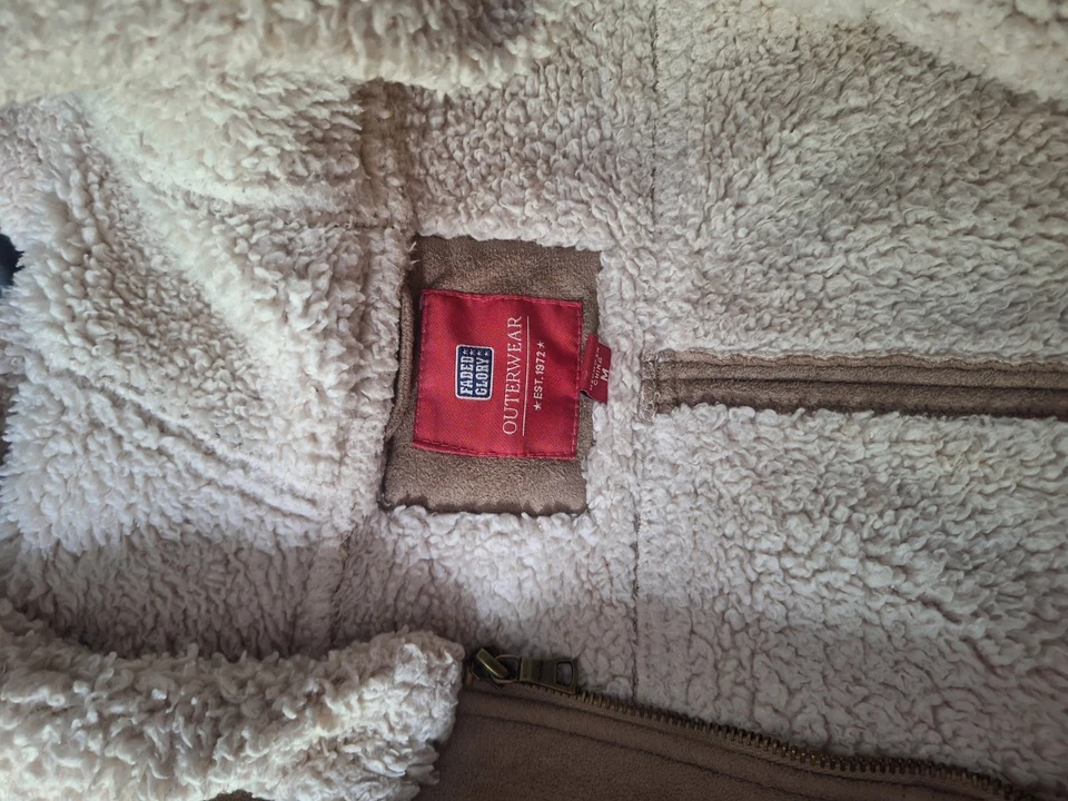 CHAQUETA GLORY marrón con cremallera descolorida talla mediana para mujer Foto 4 de 4