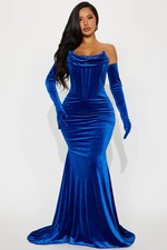 Fashion Nova Monique Velvet Gown - Royal Size L