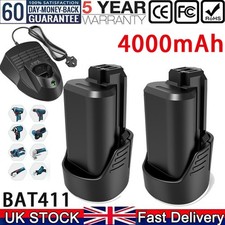 1-2x 10.8V 12V 4.0Ah Battery Replace For Bosch BAT411 BAT412 BAT414 GDR GSR