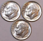 (3) 1963-D Roosevelt Dimes - About Uncirculated - #1276E - FREE SHIPPING