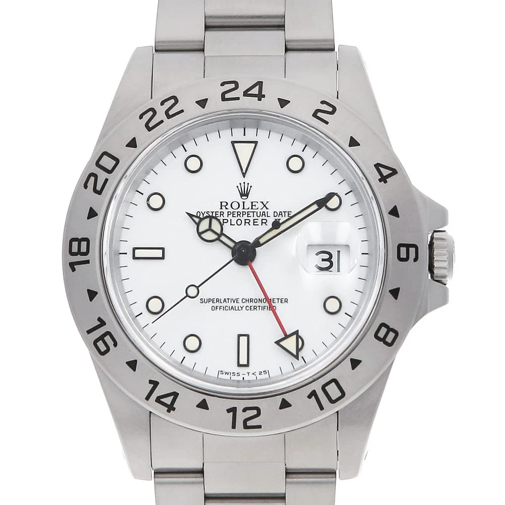 Rolex — ROLEX Explorer II 16570 white all tritium W Number second hand mens