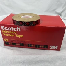 3M Scotch Adhesive Transfer Tape 924, #021200-03331, Six Rolls .50 in. X36 Yd