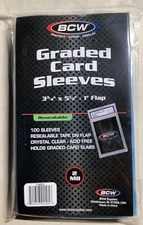 1 Pack 100 BCW Resealable Graded Card Sleeves for Graded cards. New Unopened.