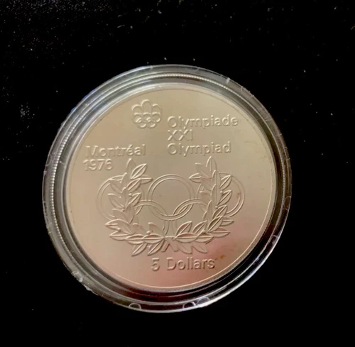 Montreal 1976 Olympiade XX1 Silver .925  Canadian 5 Dollar Coin. BU