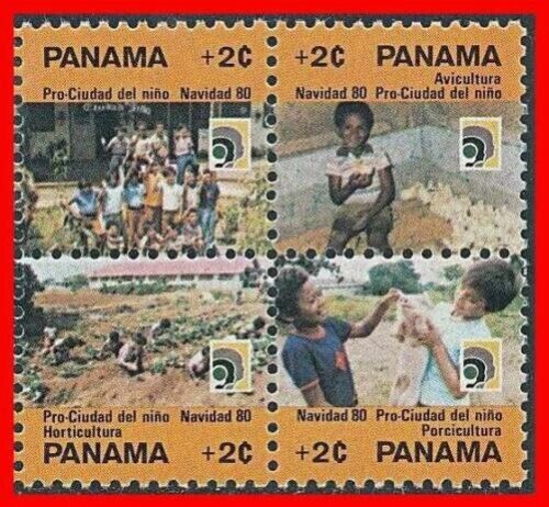 Panama 1980 Boże Narodzenie / DZIECI Wioska Sc #Ra86-89b MNH - Zdjęcie 1 z 2