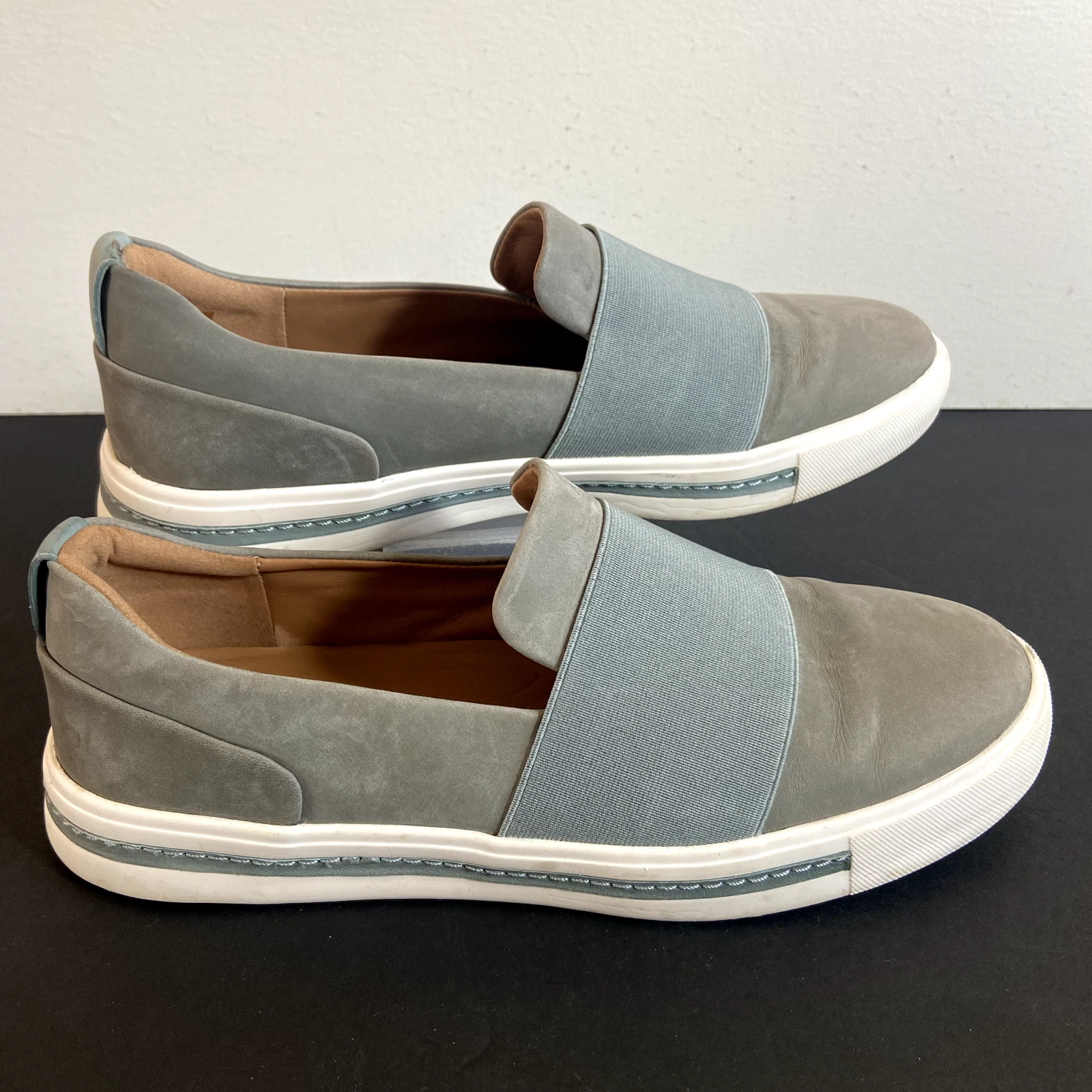 Clarks Un Maui Step scarpa slip on donna taglia 8 5 blu mocassino sneaker pelle