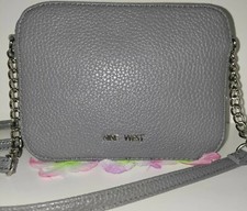 Nine West💥Mint💥Gray Faux Leather with Chain & Faux Lthr Strap Dinky Crossbody