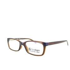 OneSight Collection by Luxotica Eyeglasses Brown Rectangular Frames 46-16 125 mm