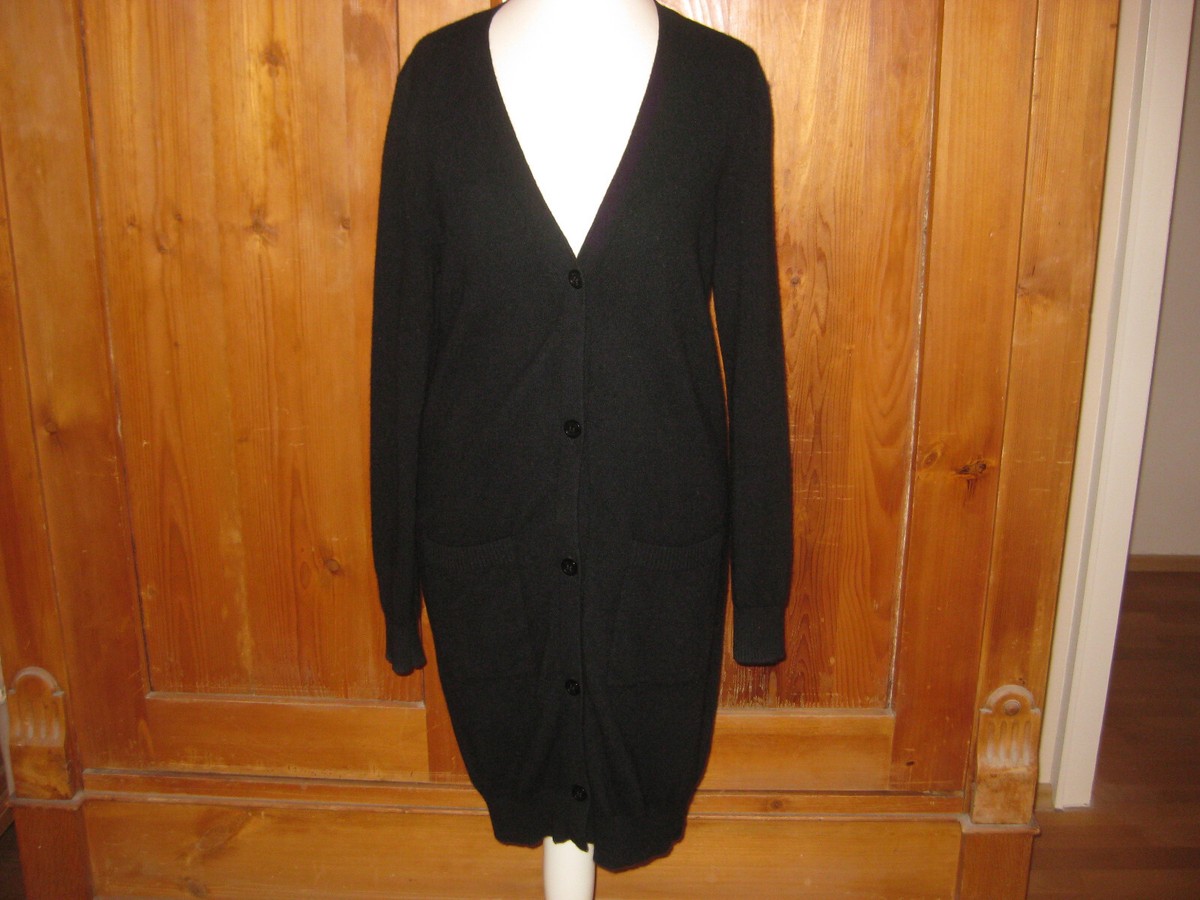 Max Tonso Kaschmir Strickjacke NEU 349,- schwarz lang S 36 Jacke