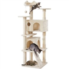 70in Cat Tree Scratching Post Scratcher Kitten Playing Tower Condo House, Beige