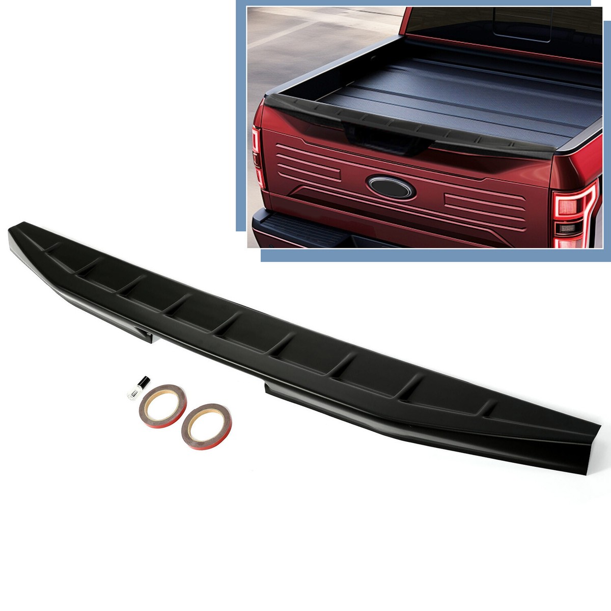 天 Black ABS Rear Tailgate Top Wing Spoiler Fit For Ford F-150