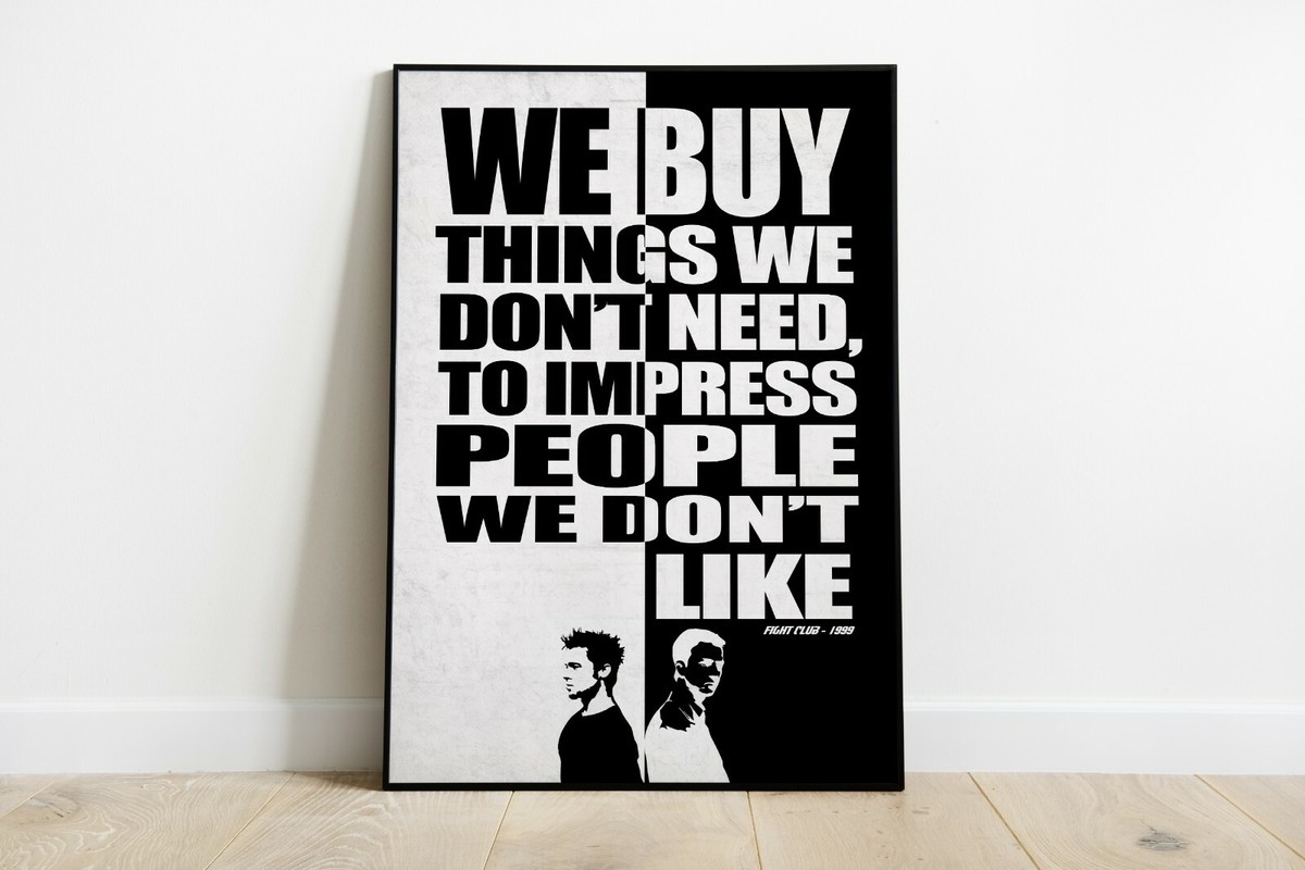 Fight Club Quote Typography Print, 