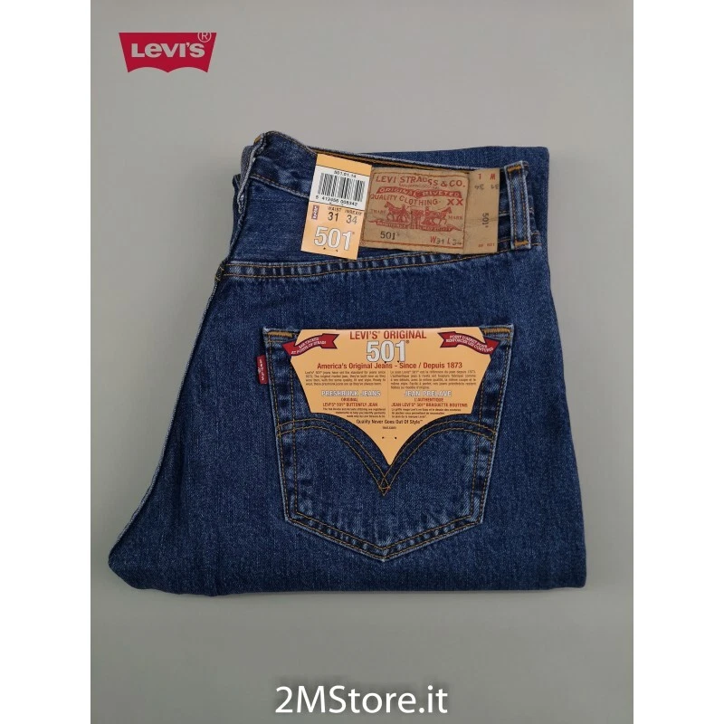 LEVI'S jeans LEVIS 501 Original Fit 501.01.14 blu classic denim Dritto  Vintage