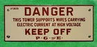 Vintage Porcelain DANGER HIGH VOLTAGE PACIFIC GAS & ELECTRIC COMPANY Sign