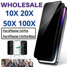 Wholesale For iPhone 14 Pro Max Privacy Anti Spy Tempered Glass Protector Bulk
