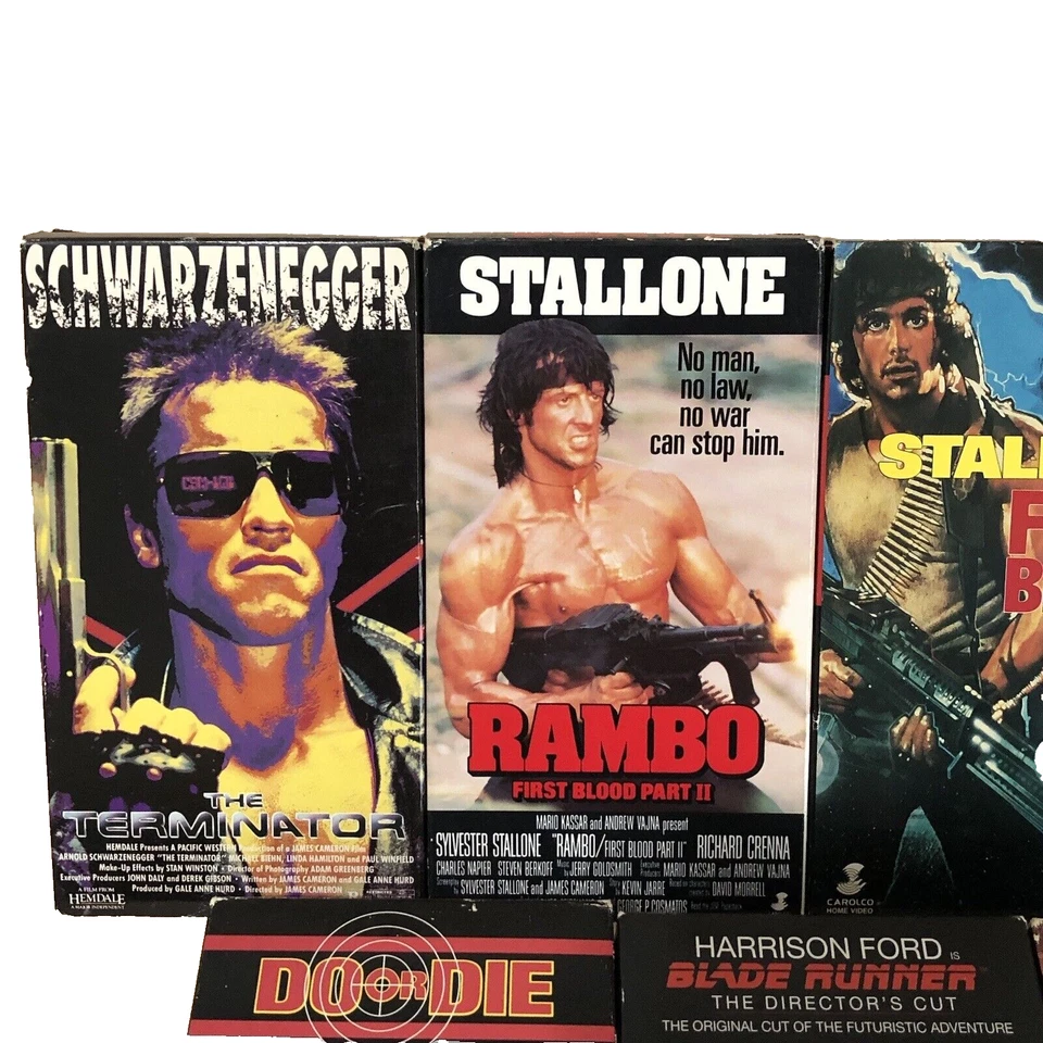VHS Movie Lot of 9 ~Stallone, Schwarzenegger, Bruce Willis, Weaver, Spike Lee VG - Image 2 of 4