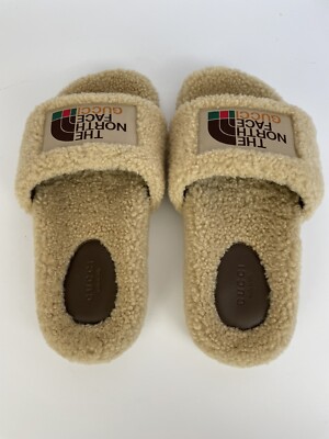 GUCCI X THE NORTH FACE 679948 Shearling Slides Sandals