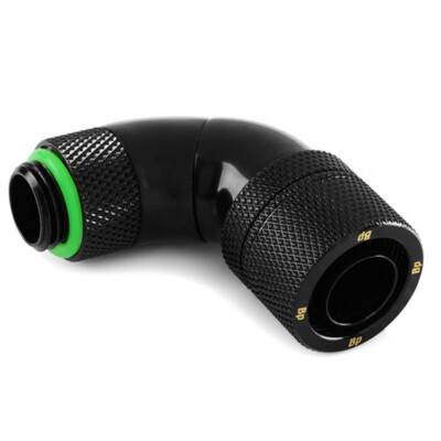 Bitspower G1/4 Black Triple Rotary 90° Compression Fitting  For ID 7/16'' OD 5/8''