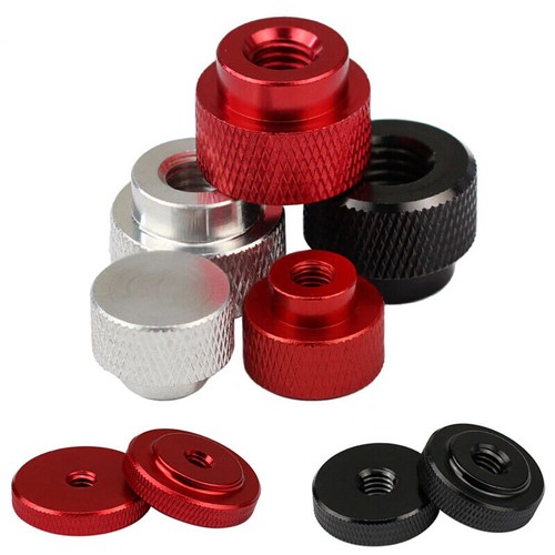 1/4" 3/8" Aluminium Alloy Knurled Thumb Nut Thin/High Type Blind/Through Hole - Picture 2 of 9