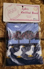 Vtg Knitted Sweater Band Acrylic Lyle's Made in USA Ducks in Orchard