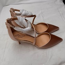 Jewel Badgley Mischka Women's Evening Pumps, Champagne Satin, Size 10 - New