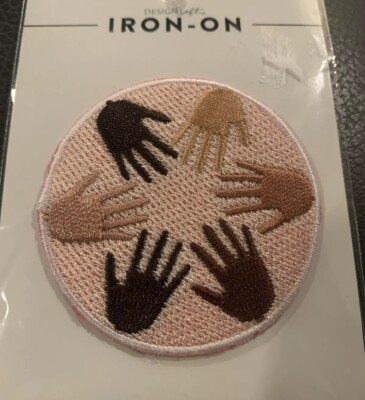 Unity Love Embroidered Hands Iron-On Patch Inclusion Acceptance Kindness New