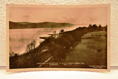 Newtown Und Loch Fyne Inveraray RPPC Tower Top Blick Schottland c1930s Postkarte