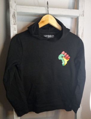 Black Pullover Hoodie Youth Sz M (10/12) Fist RBG Red Black Green Gold - NEW NWT