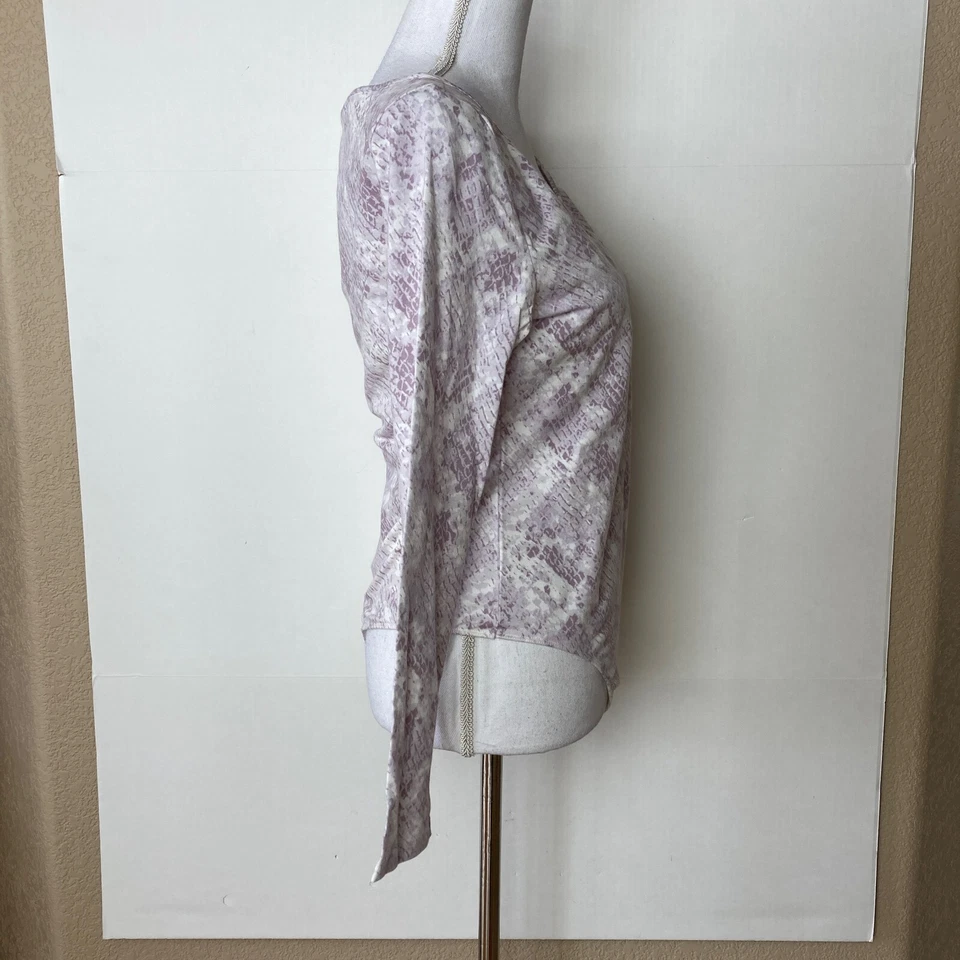 Pink Womens Bodysuit Teddy Thong Lilac Print Victorias Secret L Leotard Unitard - Image 3 of 4