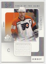 MINT! 2000-01 UPPER DECK SP TOOLS OF THE GAME GU JERSEY NO. EL ERIC LINDROS 