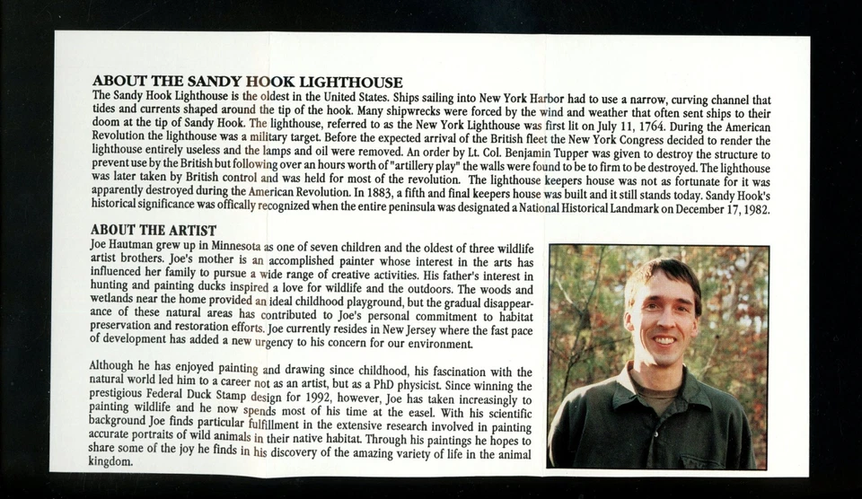 US FDC NJ New Jersey State Duck Stamp 1995 Widgeons Sandy Hook J Hautman #11/27 - Image 3 of 3