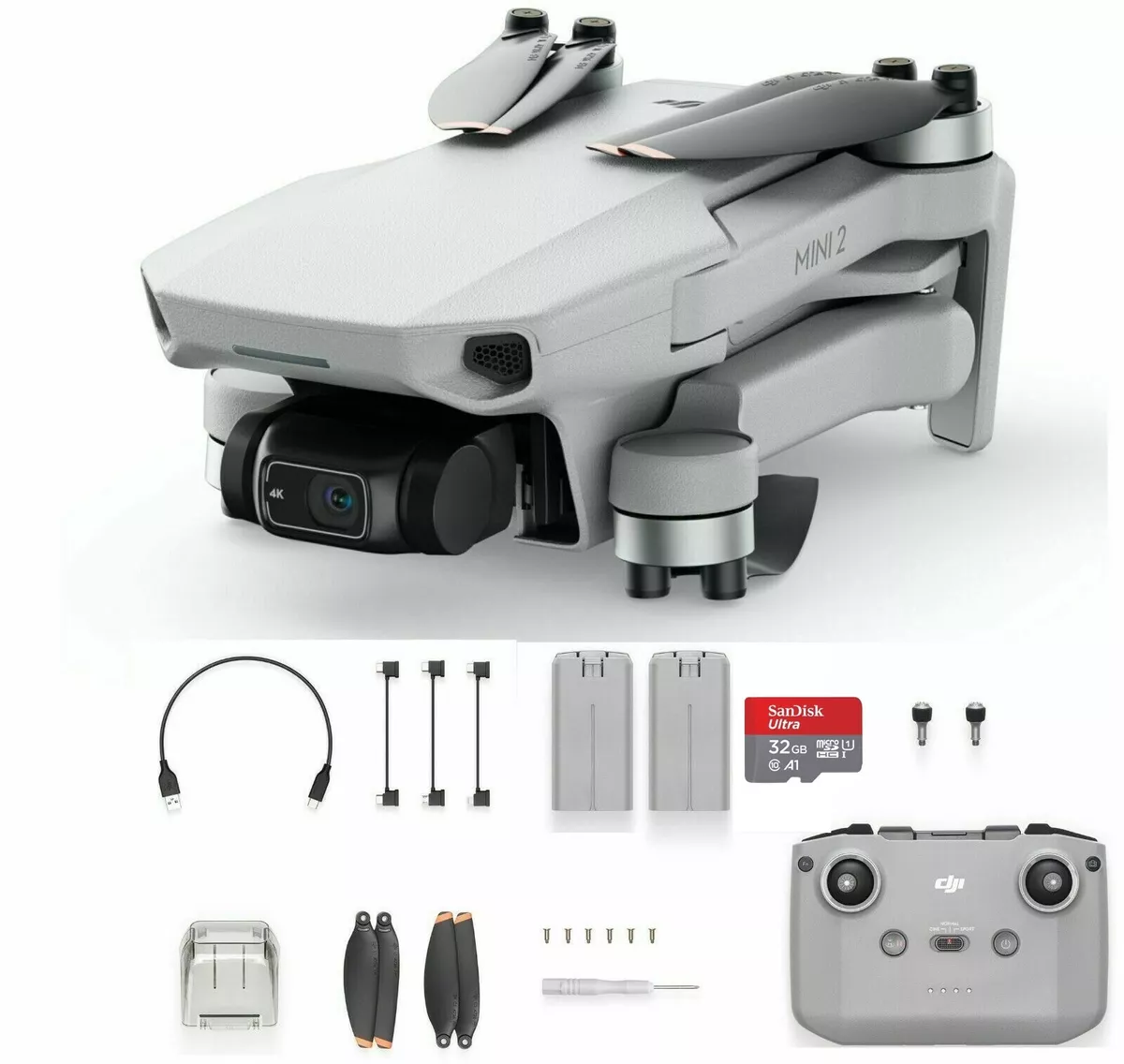 DJI Mini 2 Drone Ready To Fly 2 battery Bundle and Memory