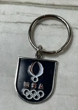 Vintage Keychain / key ring Olympics USA Metal