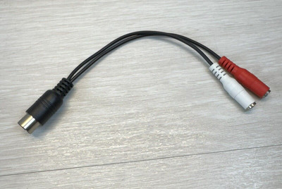 5 PIN DIN Male to 2x RCA Phono Female Jacks Audio Connector Cable 6''