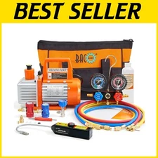 Efficient R1234yf AC Vacuum Pump with Leak Detection and Tool Bag Included