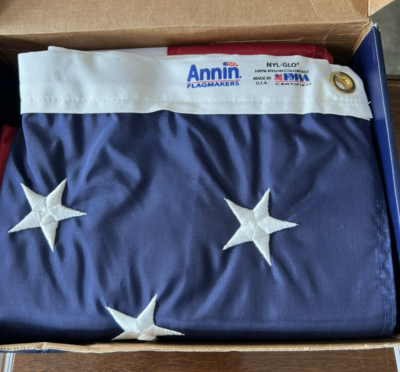 UNITED STATES FLAG MADE IN USA BY ANNIN FLAGMAKERS 5' X 8' NYL-GLO