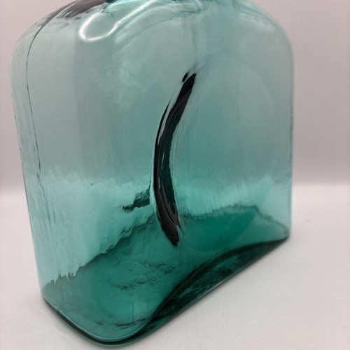 Vintage Blenko Blue Green Teal 8 Inch Double Spout Water Pitcher - Picture 6 of 8