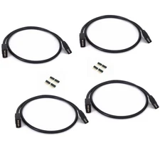 4pcs Black 0.5M 1.64ft 4 Color RGB Extension Cable LED Strip Connector Extens...