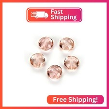 50pcs Adabele Austrian 8mm Faceted Flat Round Coin Loose Crystal Beads Light Pad