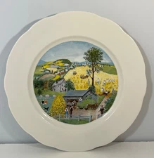 Syracuse China Grandma Moses In Harvest Time 12 Inch Plate