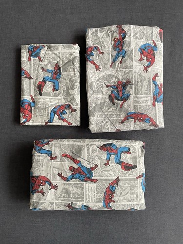 Pottery Barn Kids Spiderman Marvel Single Bed Bed Sheet Set Very GUC