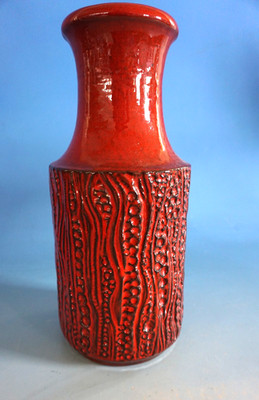 Vintage WGP Carstens Tönnieshof Design Keramik Vase Reptile rot 30cm (F026-381