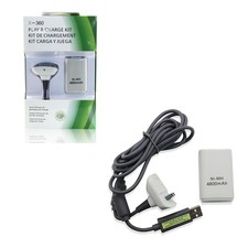 Xbox 360 - WHITE Play and Plug Charge Pack w/ Rechargeable Battery Hexir 6 ft