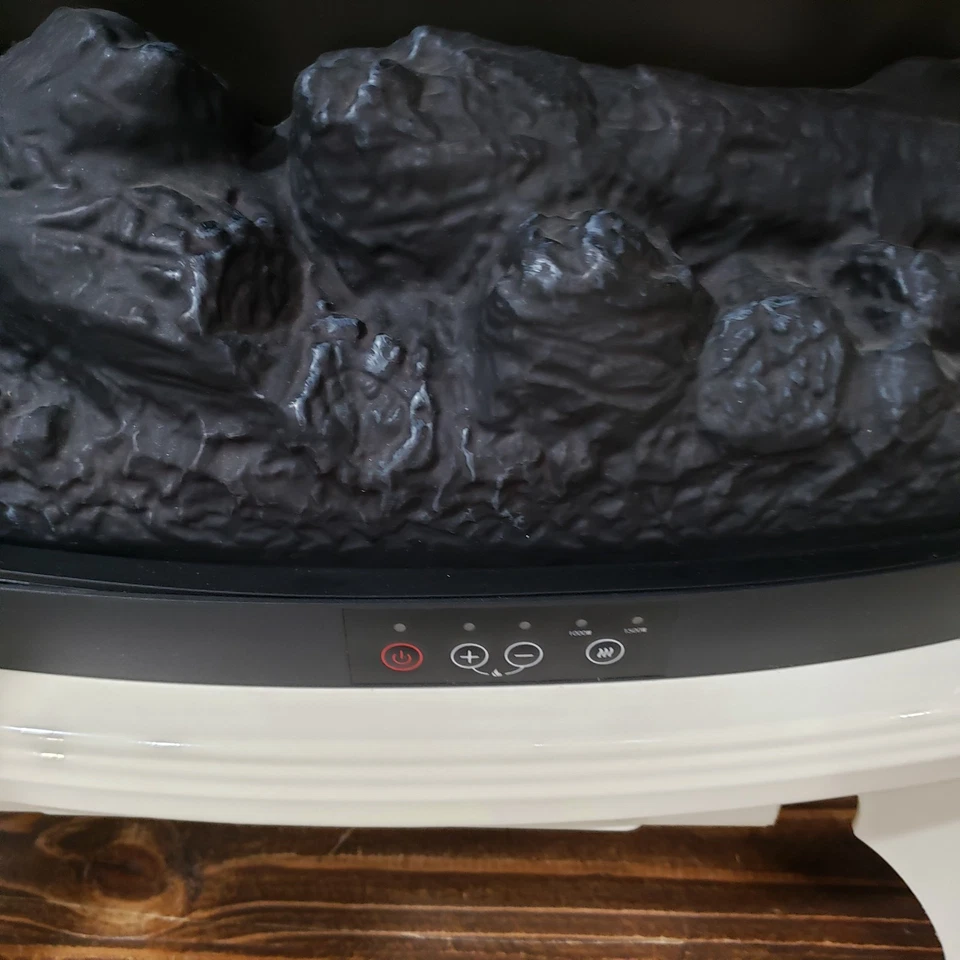 Chimenea Eléctrica Independiente Estufa Calentador con Efecto Llama 3D, Crema Probada  Foto 3 de 4